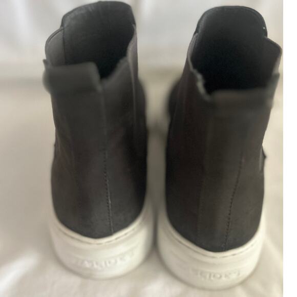 J/SLIDES DANI Dark Grey Suede Nubuck Hi Top Slip On Boots Sneakers 7.5M - Picture 4 of 7